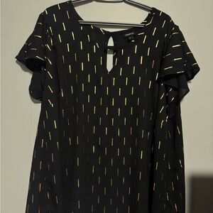 Torrid Black Blouse with Gold Accents
